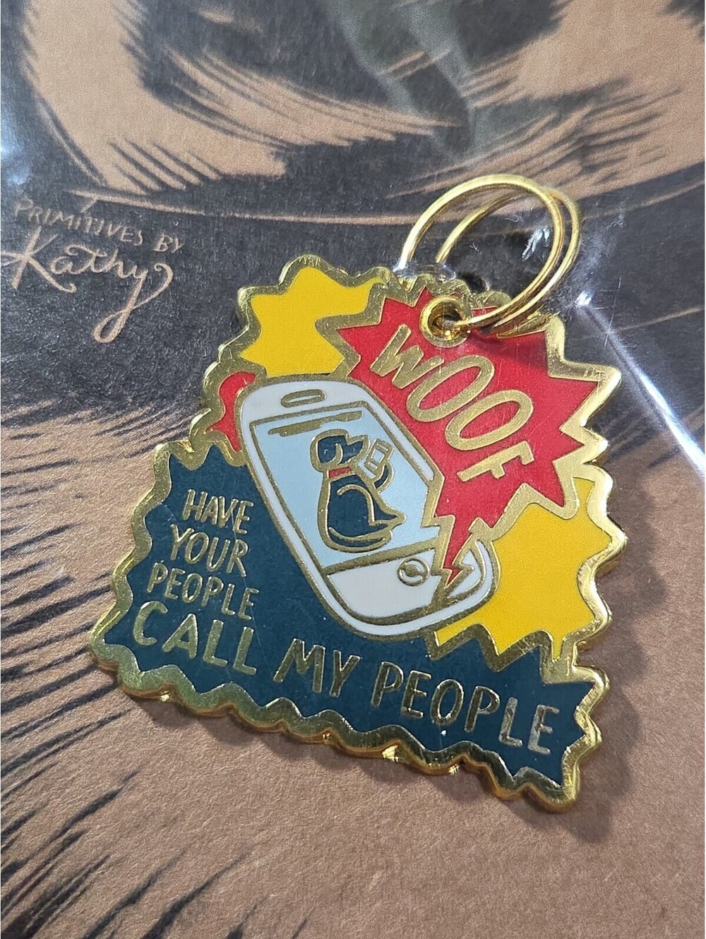 Have Your People Call My People" enamel pet collar charm by Primitives by Kathy
